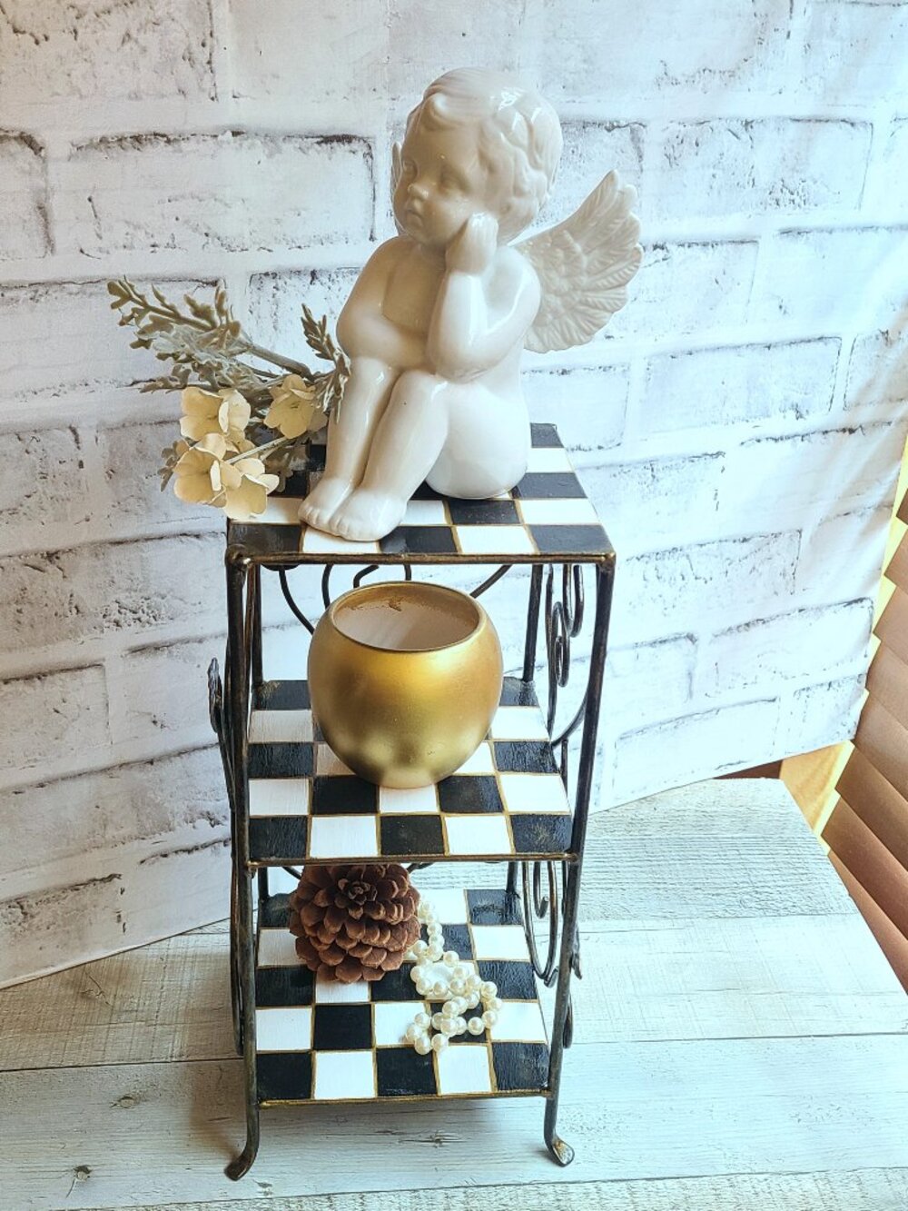 Checked Figurine Shelf Buffalo Check Riser Checkered Organizer Checked Caddy